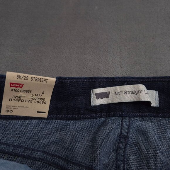 Levis Womens 505 Classic Straight Leg Jeans 8 Dark Wash Mid Rise Stretch - Picture 6 of 8